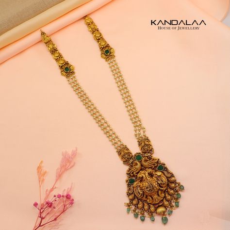 Kandalaa Jewellery, Long Necklaces, Gold Long Necklace, Gold Jewellery Design Necklaces, Gold Necklace Designs, Jewelry Design Necklace, Gold Jewellery Design, Jewellery Design, Gold Design