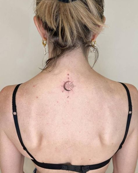 Minimalist Lettering, Lines Tattoo, Crescent Moon Tattoo, Compass Rose, Little Tattoos, Book Your Appointment, Line Tattoos, Moon Tattoo, Tattoo Artist