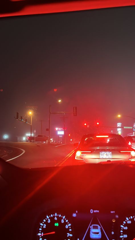 Car At Gas Station At Night, Aesthetic Backroom, Driving At Night Aesthetic, Nightmare Core, Night Highway, Emily Core, Red Traffic Light, Jeep Interior, At Night Aesthetic