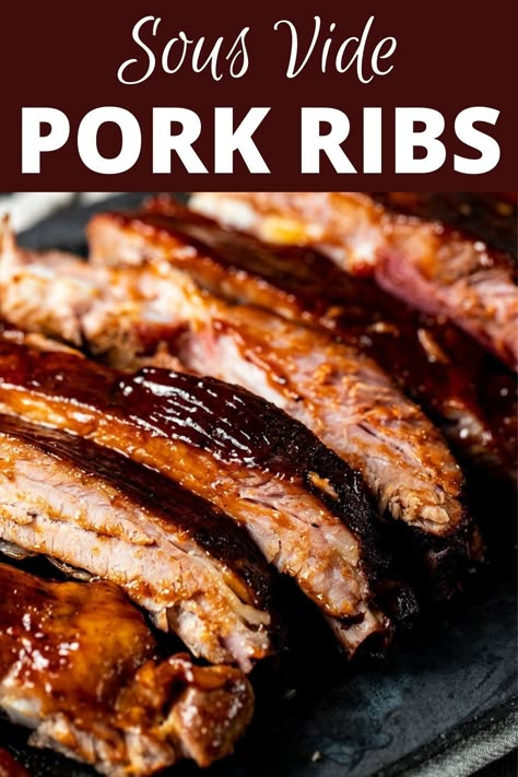 Sous Vide Pork Ribs Recipe, Sous Vide Ribs, Sous Vide Recipes Beef, Sous Vide Scallops, Air Fryer Ribs, Oven Pork Ribs, Slow Cooker Pork Recipes, Easy Pork Recipes, Dinners For 2