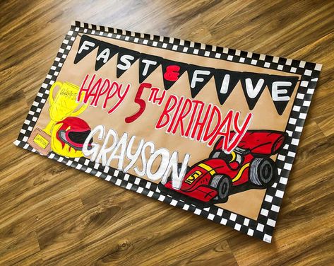 Fast & Five!!🏎️🏆🏁 Fast And Five Birthday, Racing Birthday, Fast Five, Race Car Birthday, Car Birthday, Banner Ideas, Cars Birthday, Anime Sketch, 6th Birthday