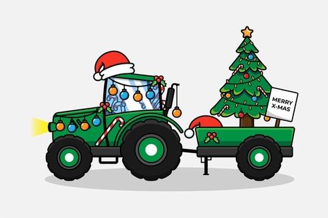 Tractor Christmas Card, Tractor Christmas Picture, Creative Ugly Christmas Sweater, Christmas Tractor, Christmas Cartoon Characters, Xmas Drawing, Boys Christmas Shirt, Tractor Pictures, Christmas Cards Kids