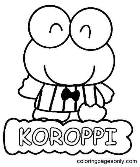 Kerropi Drawings, Keroppi Black And White, Kerropi Coloring Page, Keroppi Halloween, Keroppi Crafts, Keroppi Coloring Pages, Keroppi Stickers Printable, Keroppi Png, Keroppi Plush Png