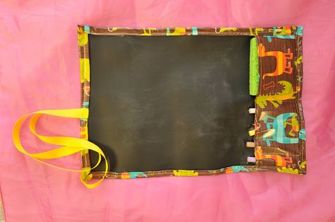 Chalkboard Placemat Tutorial. DIY. Maybe with fusible interfacing and cotton instead? Chalkboard Placemats, Placemat Tutorial, Chalkboard Fabric, Operation Shoebox, Chalkboard Diy, Operation Christmas Child Boxes, Hippie Gifts, Doctor's Office, Diy Chalkboard