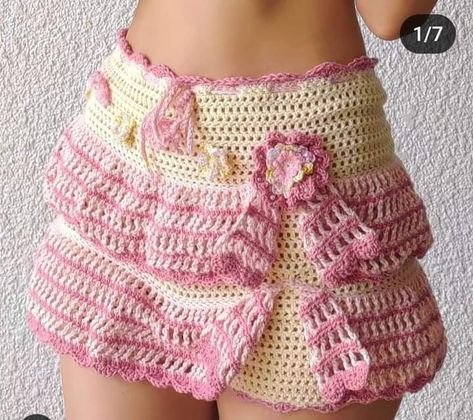 Crochet Tutu Skirt, Crochet Tutu, Crochet Mini Skirt, Skirt Crochet, Crochet Bottoms, Bow Skirt, Mode Crochet, Crochet Skirts, Crochet Bows