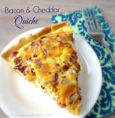 bacon cheddar quiche recipe Brunch Quiche Recipes, Basic Quiche Recipe, Healthy Breakfast Quiche, Breakfast Quiche Recipes Easy, Brunch Quiche, Cheddar Quiche, Beautiful Brunch, Easy Quiche, Monte Cristo Sandwich