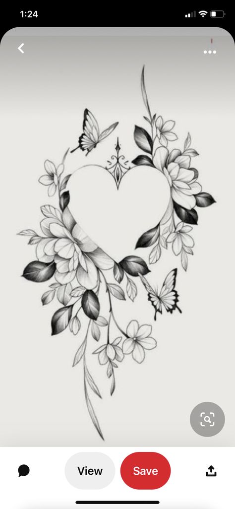 Memorial Tattoos Mom, Heart Flower Tattoo, Name Flower Tattoo, Mom Heart Tattoo, Simple Heart Tattoos, Mum Tattoo, Framed Tattoo, Mom Tattoo Designs, Beautiful Flower Tattoos