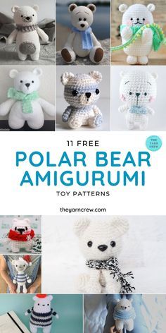 Polar Bear Amigurumi, Crochet Ornaments Free Pattern, Polar Bear Toy, Crochet Decorations, Sew Crafts, Polar Bear Ornaments, Bear Patterns Free, Tiny Crochet, Bear Amigurumi