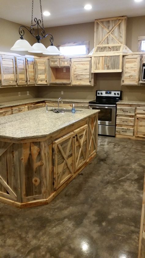 Beetle kill kitchen cabinets 2x4 Kitchen Cabinets, Pallet Kitchen Cabinets Farmhouse Style, Cabin Style Kitchen Ideas, Handmade Kitchen Cabinets, Diy Cabinets Kitchen, Diy Rustic Kitchen Cabinets, Western Kitchen Cabinets, Rustic Kitchen Cabinets Ideas, Cabin Cabinets