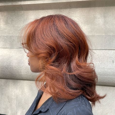 Hair color by our colorist Aimee @aimeelynnbhair 🔥 Haircut/silk press by our stylist Lauren @laurenevehair 🧡 Brown Silk Press, Ginger Silk Press, 2024 Hair Color, Hair Advice, Silk Press, Brown Silk, Reddish Brown, Hair Ideas, Ginger