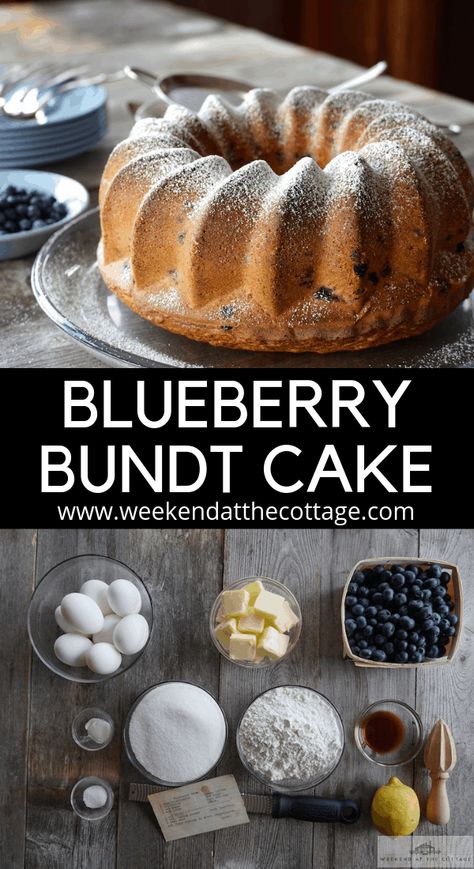 Blueberry Bundt Cake - Weekend at the Cottage Blueberry Lemon Bundt Cake, Blueberry Bundt, Lemon Bundt Cake Recipe, Easy Bundt Cake Recipes, Easy Cake Recipe, Blueberry Bundt Cake, Easy Bundt Cake, Torte Cupcake, Brunch Recipe