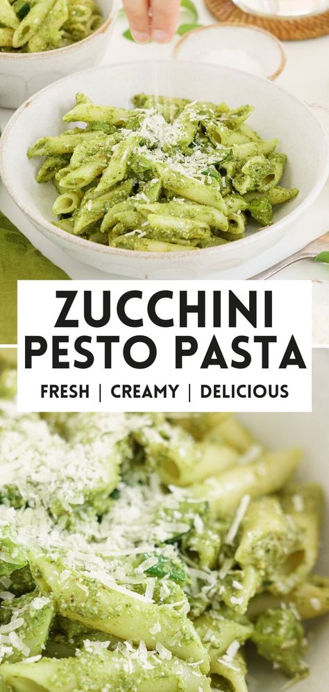 Discover delicious and healthy pasta dinner recipes featuring fresh zucchini pesto. Zoodle Pesto Recipes, Zucchini With Pesto Recipes, Zucchini Pesto Pasta Recipes, Creamy Zucchini Pasta Recipes, Zucchini Pesto Recipes, Zucchini Basil Pasta, Zucchini Pasta Sauce Recipes, Zucchini Pasta Recipes Spaghetti, Pasta With Zucchini Sauce