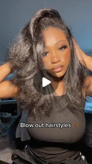 Tay on Instagram: "Natural/blowout hairstyles pt.2 💗💗

#pintrest #hairstyles #braids #braidstyles #pintresthairstyles #blackgirlhairstyles #curlyhair #curlyhairstyles #curlyhairroutine #curlyhaircare #naturalhairstyles #naturalhairinspo #blackgirlhair #explore #explorepage" Old Blowout Hairstyles Black Women, Cute Blown Out Hairstyles, Y2k Hairstyles 4c Hair, Classy Hair Black Women, Black Women Blowout Hairstyles, Hairstyles To Do On Blow Dried Hair, Hairstyles For Blowout Hair, Black Blow Dried Hairstyles, Soft Glam Hairstyles