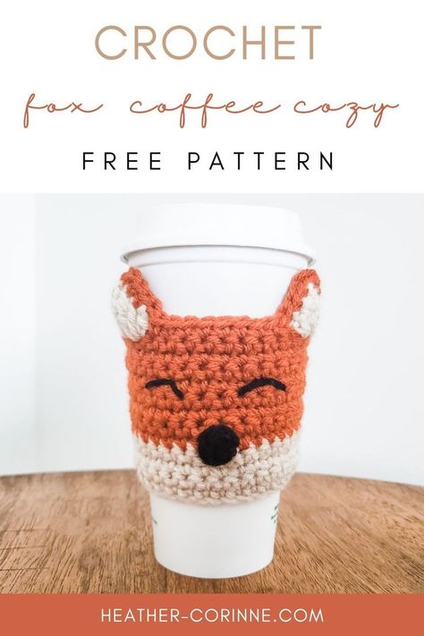 My Crochet Fox Cozy is a free pattern here on my blog! This adorable mug companion makes an excellent crochet gift idea. Coffee Cozy Pattern, Cup Cozy Crochet Pattern, Cup Cozy Pattern, Fox Crochet, Coffee Cozies, Crochet Mug Cozy, Crochet Coffee Cozy, Crochet Coffee, Crochet Cup Cozy