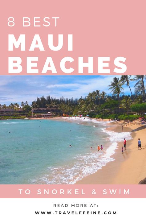 Whether you want to snorkel, swim or both, this list of Maui beaches has you covered! Discover some of the best beaches in Maui for your next Hawaiian vacation! #Maui #Hawaii #travel #travelffeine #beaches Maui Maui Fish Recipes, Maui Hawaii Honeymoon, Maui Hawaii Beaches, Maui Beaches, Molokini Crater, Best Beaches In Maui, Kaanapali Maui, Maui Honeymoon, Maui Snorkeling