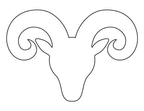 Ram head pattern. Use the printable outline for crafts, creating stencils, scrapbooking, and more. Free PDF template to download and print at http://patternuniverse.com/download/ram-head-pattern/ Printable Outline, Stencils Printables Templates, Ram Tattoo, Patchwork Ideas, Jesse Tree, Big Horn Sheep, Animal Cutouts, Stencils Printables, Ram Head