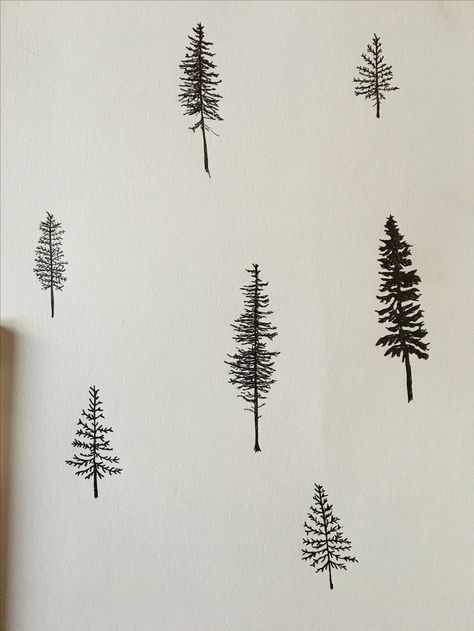 Nature Tattoos Aesthetic, Pine Tattoo Tree, Simple Tree Tattoos For Women, Small Tree Tattoos, Sequoia Tree Tattoo Simple, Doug Fir Tattoo, Minimalist Tattoo Tree, Pine Tree Line Tattoo, Stick Season Tattoo