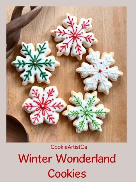 Christmas Snowflake Cookies, Holiday Cookies Decorated, Gift Cookies, Cookies With Royal Icing, Snowflake Cookies, Personalized Cookies, Cookies Decorated, Winter Gift, Santa Clara