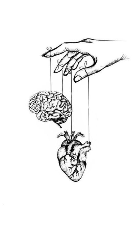 Heart And Brain Scale Tattoo, Over Thinker Tattoo, Marionette Tattoo, Tattoo Balance, Psychology Tattoo, Human Heart Tattoo, Hart Tattoo, Go Tattoo, Balance Tattoo