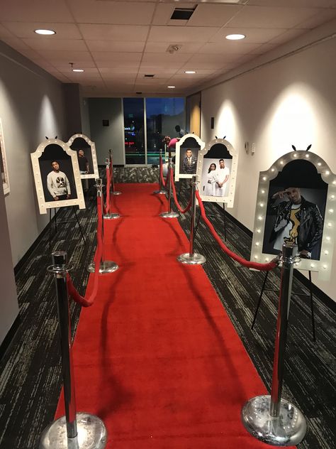 Red Carpet Walk of Fame Hall Of Fame Party Decorations, Walk Of Fame Decorations, Hall Of Fame Theme Party, Walk Of Fame Party Ideas, Hall Of Fame Decorations, Graduation Hall Decoration Ideas, Red Carpet Glam Party, Hall Of Fame Party, Red Carpet Party Favors