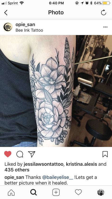 Black and grey succulent tattoo Black And White Succulent Tattoo, Black Succulent Tattoo, Succulent Hand Tattoo, Succulent Tattoos, Heart Flower Tattoo, Black Succulents, Succulent Tattoo, 3 Tattoo, Upper Arm Tattoos