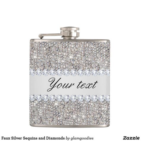 Custom Flask, Hip Flask, Silver Sequin, Wedding Pinterest, Flask, Note Pad, Gifts For Friends, Tool Design, Great Gifts