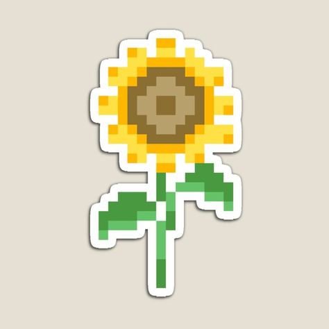 Little Pixel Sunflower #Sticker #stickers #retro #gamer #gaming #cute #kawaii #buyme #pixel #pixelart #art #digital #drawing #illustration #draw #gardens #gardener #sunflower #flowers Minecraft Sunflower, Sunflower Pixel Art, Yellow Pixel Art, Minecraft Couple, Pixel Art Flower, Flower Pixel Art, Image Pixel Art, Sunflower Sticker, Sunflower Drawing