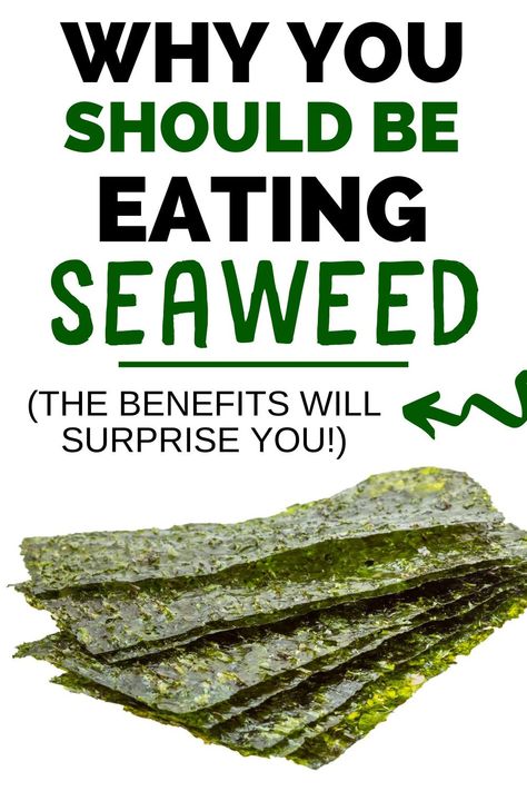 Thinking about incorporating seaweed into your diet?  Learn about the many seaweed benefits that can help you maintain a healthy lifestyle.  You'll find a ton of helpful nutrition facts about seaweed in this post. Salmon And Seaweed Snacks, Health Benefits Of Seaweed, Benefits Of Eating Seaweed, Healthy Seaweed Snacks, Benefits Of Seaweed Snacks, How To Eat Seaweed, Seaweed Snacks Benefits, Dried Seaweed Recipes Snacks, Seaweed Chips Snacks