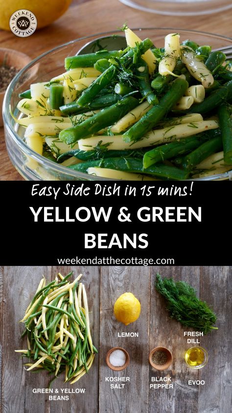 Easy Yellow and Green Beans recipe is the perfect side with all your favourite mains - simple ingredients, easy recipe and ready in 15 mins! Yellow Beans Recipe, Green Bean Side Dish, Bean Side Dish, Yellow Beans, Green Beans Side Dish, Thanksgiving Food Sides, Green Bean Recipes, Simply Delicious, Vegetable Sides