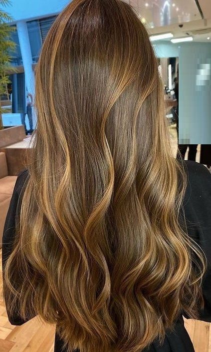 Golden Brunette Hair Balayage, Baby Lights Miel, Golden Hair Highlights, Golden Highlights Brown Hair, Amber Hair, Honey Brown Hair, Mother Of The Bride Hair, Brunette Balayage Hair, Brown Hair Balayage