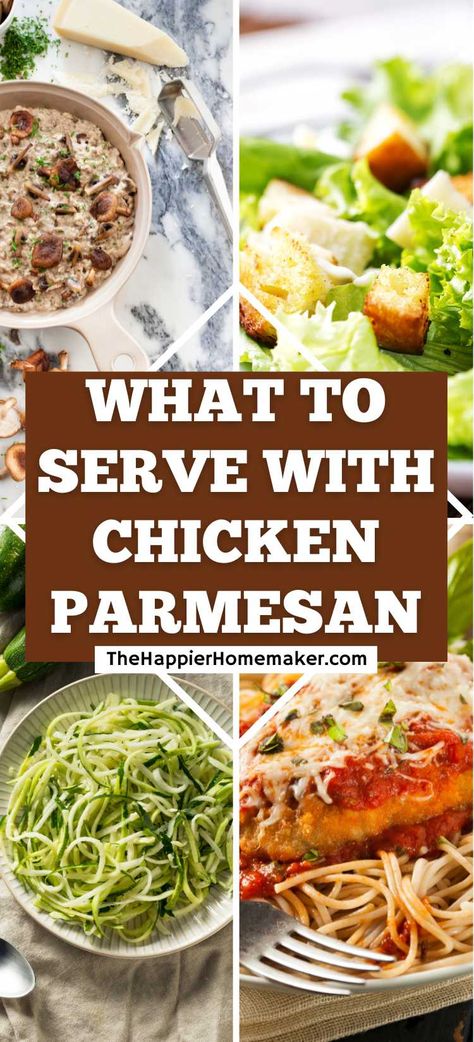 Parmesan Chicken Side Dishes, Chicken Parmesan Sides Dishes Ideas, Chicken Parm Dinner Sides, What Goes With Chicken Parmesan, Sides To Go With Chicken Parmesan, Side For Chicken Parmesan, Pasta For Chicken Parmesan, Chicken Parmesan Dinner Sides, Sides For Parmesan Crusted Chicken