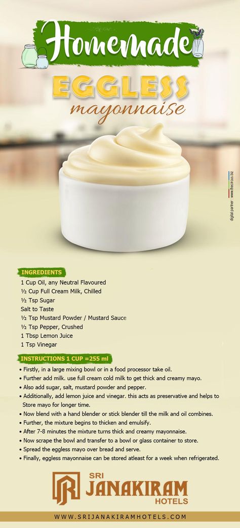 Mayonnaise - The tasty creamy legendary condiment which can be created eggless. Lets Know about its recipe. #srijanakiram #mayonnaise #mayo #eggless #homemade Eggless Mayonnaise Recipe Homemade, Homemade Mayonnaise Recipe Eggless, Mayonnaise Recipe Eggless, Flavored Mayonnaise Recipe, Mayo Recipe Homemade, Home Made Mayonnaise Recipe, Veg Mayonnaise Recipe, Vegan Mayonnaise Recipe, Eggless Mayonnaise Recipe