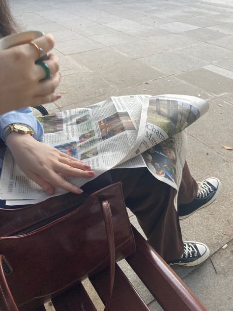 #reading #newspaper Newspaper Reading Aesthetic, Newspaper Club Aesthetic, Newspaper Editor Aesthetic, School Newspaper Aesthetic, Reading Newspaper Aesthetic, Newspapers Aesthetic, Girl Reading Newspaper, Woman Reading Newspaper, Reading A Magazine