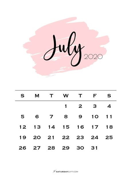 July Calendar 2020, Calendar Emoji, July 2020 Calendar, July Planner, Pink Calendar, Vertical Calendar, Calendar Designs, 2020 Calendar Template, Calendar Background