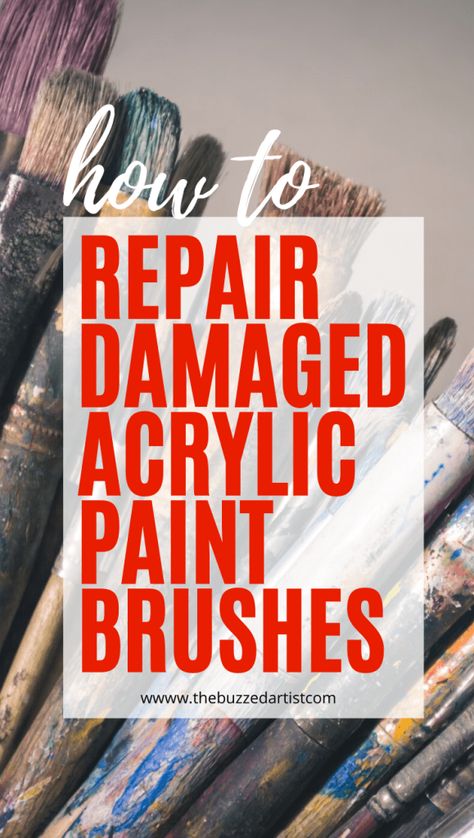 How To Revive Paint Brushes, Clean Paint Brushes Dried, How To Clean Paint Brushes Acrylics, Clean Paint Brushes, Remove Acrylic Paint, Paint Holder, Dry Brush Painting, Big Painting, Cleaning Paint Brushes