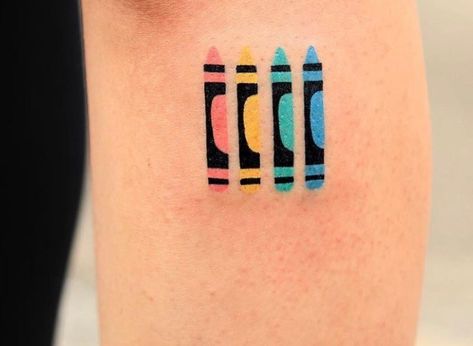 Crayon Tattoo, Tattoo Cute, Tato Minimal, Sharpie Tattoos, Small Pretty Tattoos, Small Tattoo Ideas, Petite Tattoos, Classy Tattoos, Small Tattoo