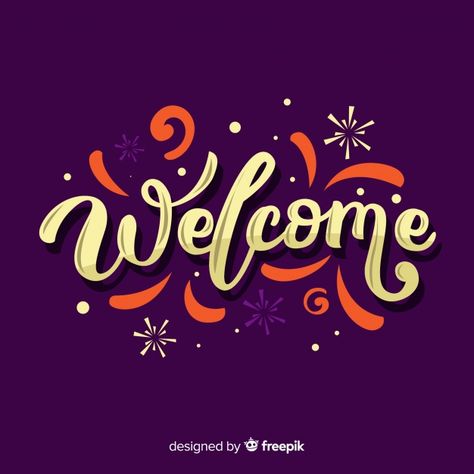 Modern welcome lettering design Free Vector Welcome Fonts Lettering, Welcome Lettering, Welcome Font, Congratulations Quotes, Welcome Images, Fonts Lettering, Welcome Design, School Murals, Welcome To The Group