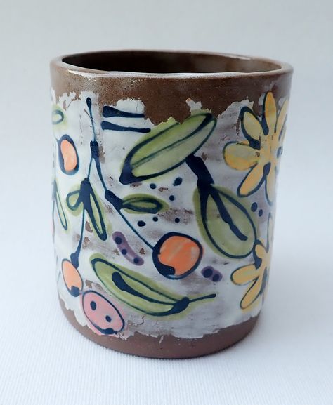 Slip Decorated Pottery, Slip Transfer Pottery, Clay Monoprinting, Slip Pottery, Colourful Pottery, Pottery Slip, Slip Decoration, Pottery Jugs, Clay Slip