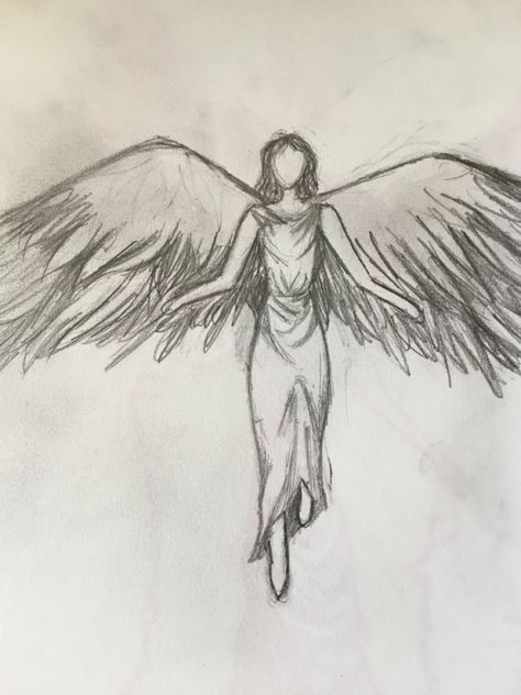 Guardian Angel Drawing Simple, Dark Angel Sketch, Angel Drawing Sketches Easy, How To Draw Angel, Angel Sketch Simple, Dark Angel Drawing, Angel Sketches Pencil, Angel Inktober, Angel Drawing Sketches