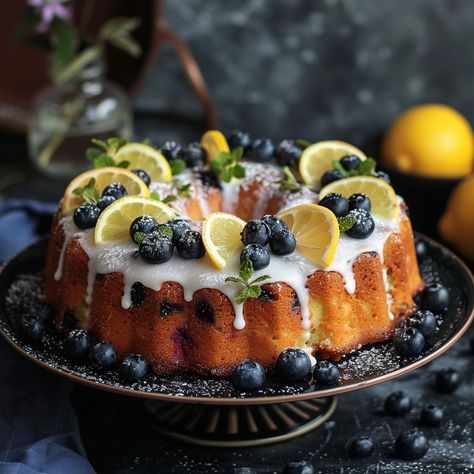 Lemon Blueberry Bundt Cake Recipe (Serves 12) This Lemon Blueberry Bundt Cake is a delightful combination of tart lemon and sweet blueberries, all drizzled with a tangy lemon glaze. It's perfect for any special occasion or just a lovely treat to enjoy with a cup of tea. Ingredients For the Cake: 2 1/2 cups all-purpose flour 2 teaspoons baking powder 1/2 teaspoon baking soda 1/2 teaspoon salt 1 cup unsalted butter, softened 1 3/4 cups granulated sugar 4 large eggs 1 teaspoon vanilla extract ... Lemon Blueberry Tea Cake, Lemon Blueberry Bundt Cake Sour Cream, Moist Lemon Blueberry Bundt Cake, Blueberry Bundt Cake Recipes, 6 Inch Lemon Blueberry Cake, Lemon Blueberry Bundt, Chef Girl, Lemon Blueberry Cake Cooking Classy, Blueberry Bundt