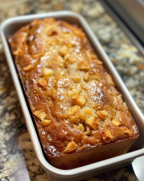 My Amish friend shared this bread recipe with us, and it's been on repeat since! Pineapple Bread, Apple Fritter Bread, Canned Apples, Apple Bread, Bread Serving, Amish Recipes, Apple Fritters, Bread Recipes Sweet, Bread Recipes Homemade