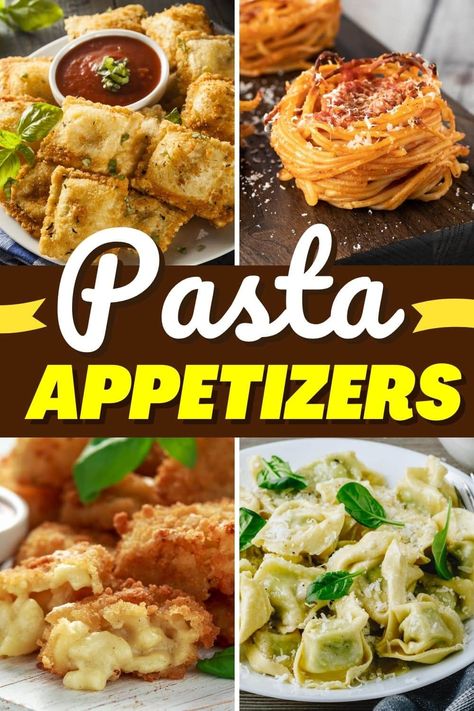 Get a taste of Italy with these easy pasta appetizers! Your guests will love having toasted ravioli, spaghetti fritters, pasta chips, and more! Spaghetti Fritters, Ravioli Spaghetti, Appetizers Easy Recipes, Ravioli Appetizer, Potluck Finger Foods, Pasta Appetizers, Savory Meatballs, Pasta Chips, Toasted Ravioli