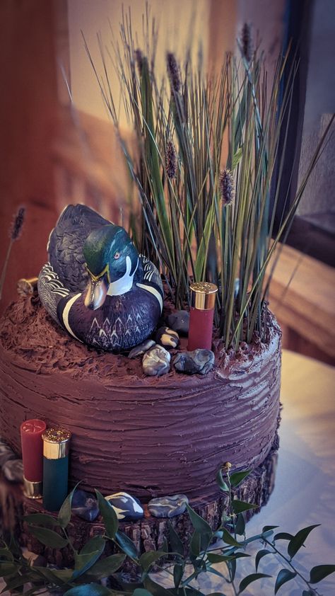 Grooms Cake Outdoorsman, Turkey Hunting Grooms Cake, Duck Hunter Grooms Cake, Groomsmen Cake Hunting, Grooms Cake Hunting And Fishing, Hunting Cake Ideas For Men, Hunting Theme Grooms Cake, Duck Hunting Grooms Cake, Grooms Cake Turkey Hunting