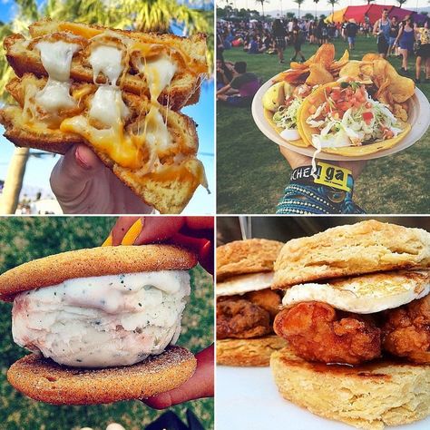 Food at Coachella Coachella Food, Avocado Chips, Mahi Mahi Tacos, Coachella Weekend 2, Crab Fries, Asian Bbq, Salted Caramel Ice Cream, Chicken And Biscuits, Popsugar Food