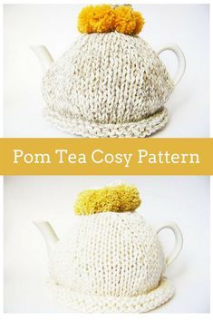 Knitted Tea Cosy, Clover Pom Pom Maker, Knit Tea Cozy, Tea Cosy Pattern, Tea Cosy Knitting Pattern, Tea Cozy Pattern, Knitted Tea Cosies, Knitting Basics, Crochet Geek