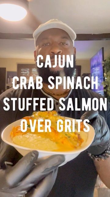 Breakfast Shrimp, Spinach Stuffed Salmon, Grits And Greens, Breakfast Brunch Menu, Grits Breakfast, Cajun Crab, Stop Apologizing, Shrimp N Grits Recipe, Stuffed Salmon