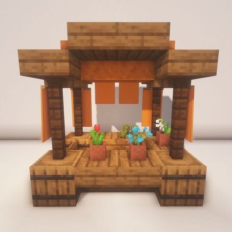 Minecraft Market Decoration, Minecraft Food Market Ideas, Cute Minecraft Market, Cute Minecraft Market Stalls, Minecraft Bazaar Ideas, Minecraft Market Stalls Simple, Minecraft Farmers Market Ideas, Minecraft Small Market Stall, Minecraft Flea Market