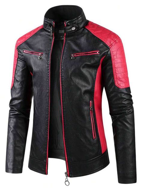 Leather Jackets Online, Winter Leather Jackets, Casual Leather Jacket, Motorcycle Jacket Mens, Leather Jacket Style, Pu Leather Jacket, Men's Leather Jacket, Men Plus Size, Winter Outfits Men