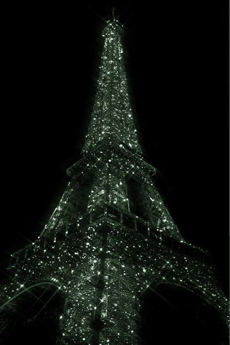 Green Glitter Aesthetic, Sparkly Aesthetic, Glitter Aesthetic, Eiffel Tower At Night, Aesthetic Paris, Glittery Wallpaper, Paris Wallpaper, Dark Green Aesthetic, Paris Aesthetic