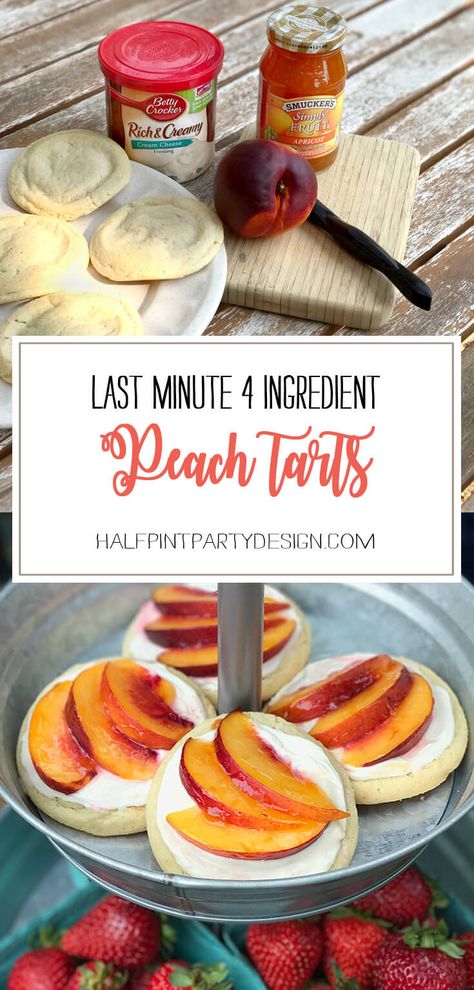 Peach Sugar Cookie Tart Recipe - Parties With A Cause Sugar Cookie Tarts, Sugar Cookie Tart, Peach Tarts, Cookie Tarts, Baby Shower Desserts Girl, Cookie Tart, Elegant Cookies, Peach Tart, Peach Baby Shower